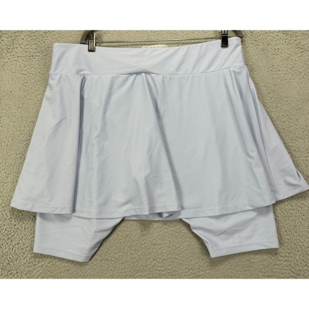 Modli Skort Womens 2X Plus Light Blue Midi Swimwear Skirt Nylon Blend Ladies NEW